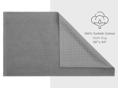 Foto 5 | Foto 5 | Alfombra De Baño American Soft Linen 100% Algodón, 50 X 85 Cm, Color Gris Claro - Venta Internacional.