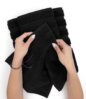 Foto 4 | Foto 4 | Toalla De Baño American Soft Linen 100% Algodón, 35 X 70 Cm, Color Negro - Venta Internacional.