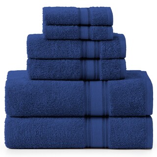 Foto 1 | Foto 1 | Juego De Toallas De Baño Lane Linen Luxury, 6 Piezas, 100% Algodón, Azul Marino - Venta Internacional.