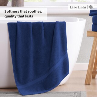 Foto 4 | Foto 4 | Juego De Toallas De Baño Lane Linen Luxury, 6 Piezas, 100% Algodón, Azul Marino - Venta Internacional.