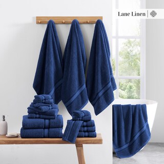 Foto 5 | Foto 5 | Juego De Toallas De Baño Lane Linen Luxury, 6 Piezas, 100% Algodón, Azul Marino - Venta Internacional.
