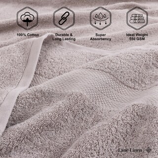 Foto 6 | Foto 6 | Juego De Toallas De Baño Lane Linen, 16 Unidades, 100% Algodón, 600 G/m², Platino - Venta Internacional.