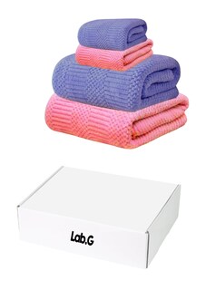 Foto 1 | Foto 1 | Juego Toallas De Baño Lab.g, Lana Coral Suave De Alta Densidad 4 Pzs, Rosa/morado