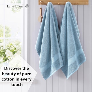 Foto 3 | Foto 3 | Juego De Toallas De Baño Lane Linen, 100% Algodón, Azul Cerúleo, 35 X 66 Cm, Paquete De 2 - Venta Internacional.