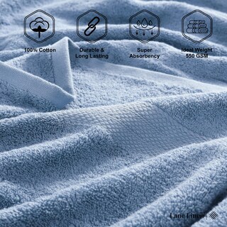 Foto 6 | Foto 6 | Juego De Toallas De Baño Lane Linen, 100% Algodón, Azul Cerúleo, 35 X 66 Cm, Paquete De 2 - Venta Internacional.