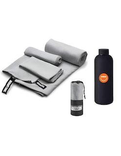 Foto 1 | Foto 1 | Toalla Microfibra 3+1 Paquetes Gris+ Termo Güish Gratis