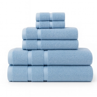 Foto 1 | Foto 1 | Juego De 6 Toallas De Microfibra Suaves Y Absorbentes Azul Pastel| Cuerpo Manos Y Facial | Kyuden Home
