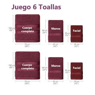 Foto 3 | Foto 3 | Juego De 6 Toallas De Microfibra Suaves Y Absorbentes Azul Pastel| Cuerpo Manos Y Facial | Kyuden Home
