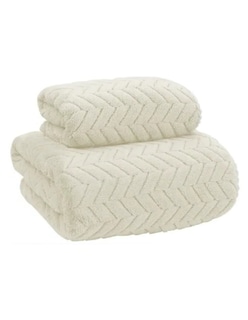 Foto 2 | Foto 2 | 2pcs Tuallas Y Toalla Baño Completo Grande Lana Coral Suave Blanco + Termo Gratis Güish