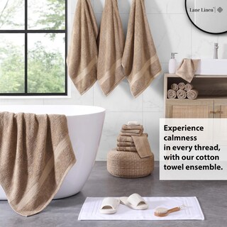 Foto 3 | Foto 3 | Juego De Toallas De Baño Lane Linen 100% Algodón 18 Piezas Color Topo - Venta Internacional.