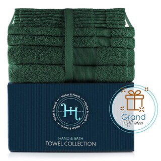 Foto 7 | Foto 7 | Toallas De Baño Hearth & Harbor 100% Algodón Hilado En Anillos Juego De 10 - Venta Internacional.
