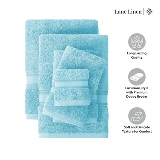 Foto 6 | Foto 6 | Juego De Toallas De Baño Lane Linen Luxury 12 Piezas 100% Algodón Azul - Venta Internacional.