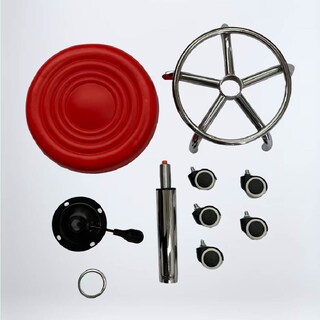 Foto 3 | Foto 3 | Ilios Innova | 2 Taburetes Giratorios Ajustables Color Rojo
