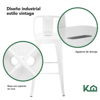 Foto 3 | Foto 3 | Set 4 Bancos Tolix Altos Kingshouse Con Respaldo Silla Barra