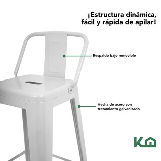 Foto 4 | Foto 4 | Set 4 Bancos Tolix Altos Kingshouse Con Respaldo Silla Barra