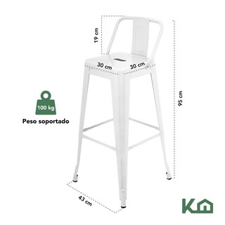 Foto 5 | Foto 5 | Set 4 Bancos Tolix Altos Kingshouse Con Respaldo Silla Barra