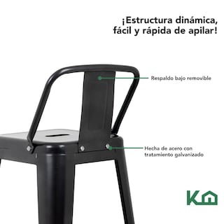 Foto 4 | Foto 4 | Set 4 Bancos Tolix Altos Kingshouse Con Respaldo Silla Barra