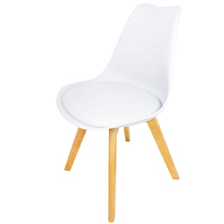 Foto 1 | Foto 1 | Silla Tipo Eames Tulip Madera Asiento Acolchonado Vinipiel KingsHouse color Blanco