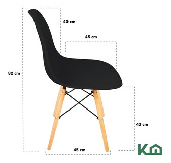 Foto 4 | Foto 4 | Sillas Eames KingsHouse COMBO-KH-20 color Negro 2 Piezas