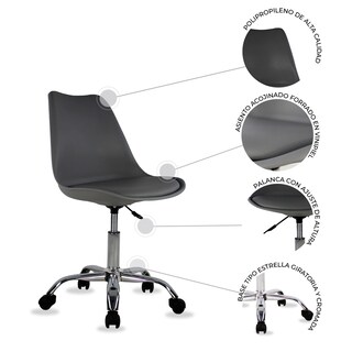 Foto 6 | Foto 6 | Silla Secretarial Mundo In Eames 55 Gris Giratoria