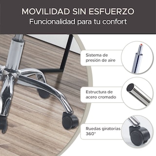 Foto 4 | Foto 4 | Silla De Escritorio Oficina Ergonómica Reclinable Con Soporte De Espalda