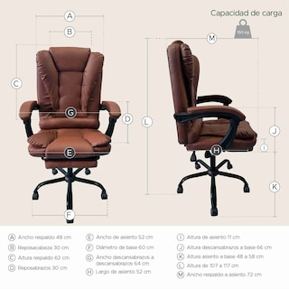 Foto 3 | Foto 3 | Silla Ejecutiva X-pross Marrón Reclinable