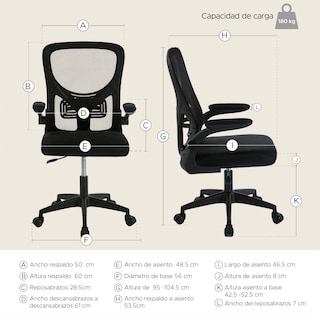 Foto 3 | Foto 3 | Silla de Oficina con Malla X-pross Negro