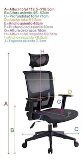Foto 2 | Foto 2 | Silla Ejecutiva I Seating Ergonómico color Negro