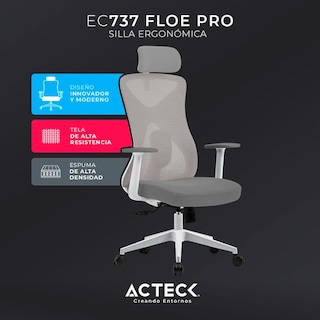 Foto 2 | Foto 2 | Silla Ejecutiva Acteck AC-937245 color Blanco Floe Pro Ec737 Ergonómica con Reposabrazos