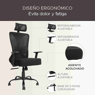 Foto 2 | Foto 2 | Silla de Oficina X-pross Ergonómica Negra