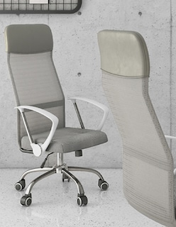 Foto 5 | Foto 5 | Silla Ejecutiva Para Oficina Tapizado Mesh Ergonómica Economalla Blanca