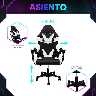 Foto 6 | Foto 6 | Silla Gamer Linium Super Cómoda Blanca