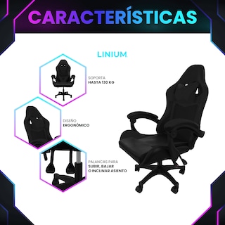 Foto 8 | Foto 8 | Silla Gamer Linium Negra