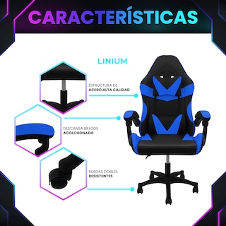 Foto 4 | Foto 4 | Silla Gamer Linium Azul