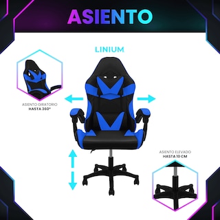 Foto 6 | Foto 6 | Silla Gamer Linium Azul