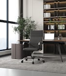 Silla De Escritorio Eke Life Home Yx-9005 Ergonómica Negra Con Tapizado De Cuero Sintético , Mesh Y Tela