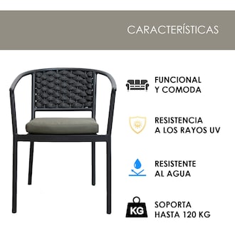 Foto 4 | Foto 4 | Silla Yorbi Jauz con Cojín Verde Base de Aluminio