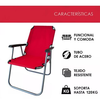 Foto 4 | Foto 4 | 2 Silla Plegable De Playa Camping Exterior Resistente Cómoda
