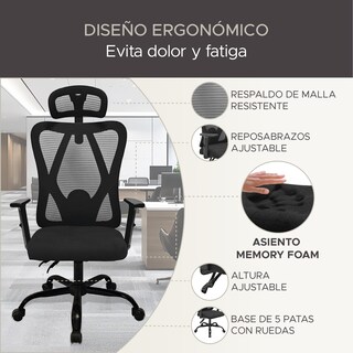Foto 2 | Foto 2 | Silla De Oficina Ergonómica Memory Foam