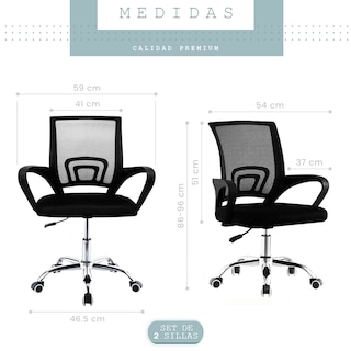 Foto 2 | Foto 2 | Set de 4 Sillas para Escritorio Oficina Linium Negras