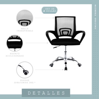 Foto 3 | Foto 3 | Set de 4 Sillas para Escritorio Oficina Linium Negras