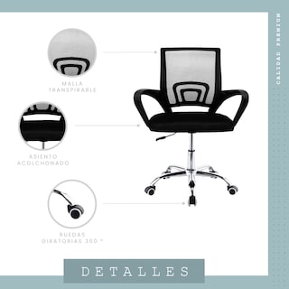 Foto 2 | Foto 2 | Silla para Escritorio Linium Negra