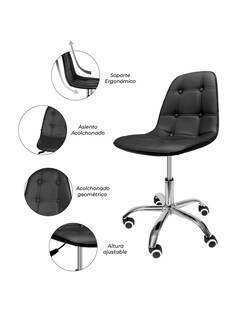 Foto 3 | Foto 3 | Silla Oficina Vinipiel Ergonómica Moderna Ejecutiva