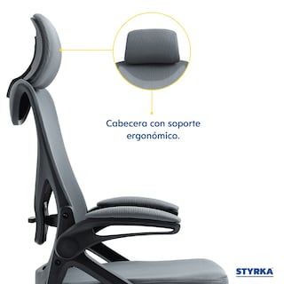 Foto 5 | Foto 5 | Silla Ejecutiva De Oficina Styrka Ergonómica Gerencial Tapizado Mesh Con Cabecera