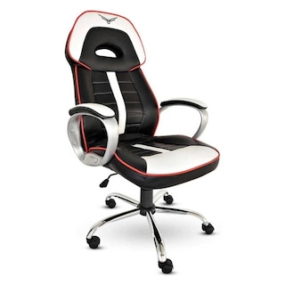 Foto 1 | Foto 1 | Silla Gamer Naceb Na-0910 Piel Sintética Blanco/negro