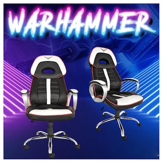 Foto 5 | Foto 5 | Silla Gamer Naceb Na-0910 Piel Sintética Blanco/negro