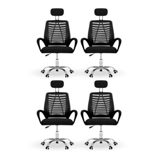 Foto 1 | Foto 1 | Set 4 Silla Oficina Comoda Ejecutiva Escritorio Ergonomica Color Negro