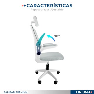 Foto 7 | Foto 7 | Silla Oficina Escritorio Linium Ergonómica Premium Ejecutiva Color Gris