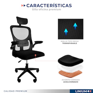 Foto 3 | Foto 3 | Silla Oficina Escritorio Linium Ergonómica Premium Ejecutiva