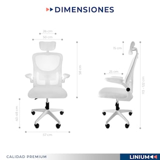 Foto 2 | Foto 2 | Silla Oficina Escritorio Linium Ergonómica Premium Ejecutiva Color Blanca